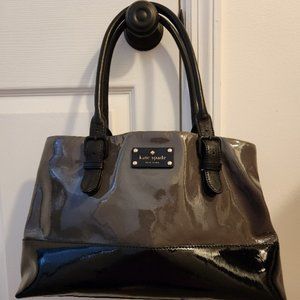 Kate Spade Patent Elena Bag Black & Gray